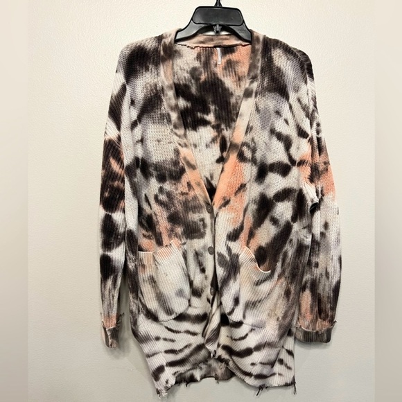 Young Fabulous & Broke Small Multicolor Tie-Dye Cardigan - Picture 1 of 8